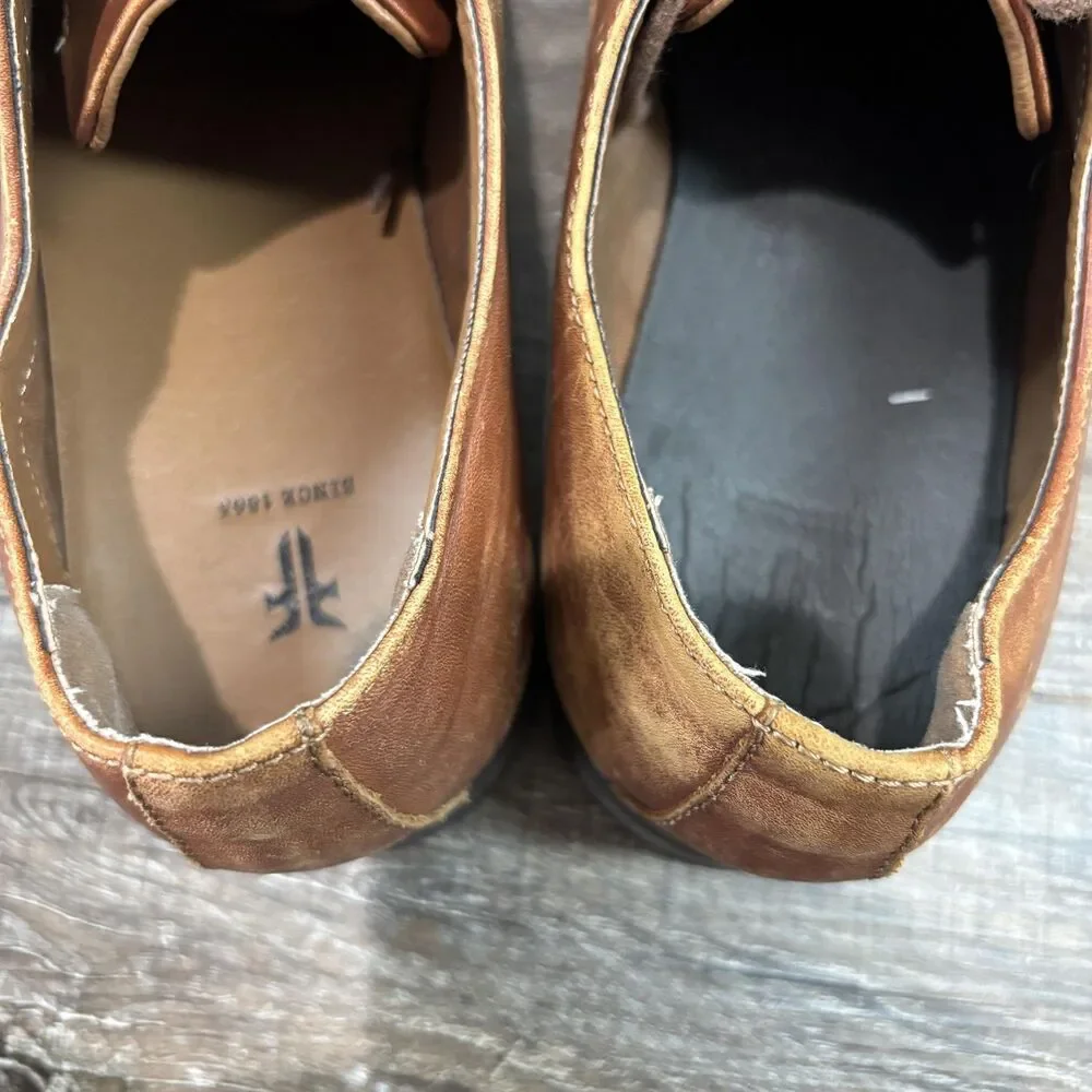 Frye Scott Cap Toe Oxford Dress Shoes Men's 11 D Brown Cognac Leather Lace Up